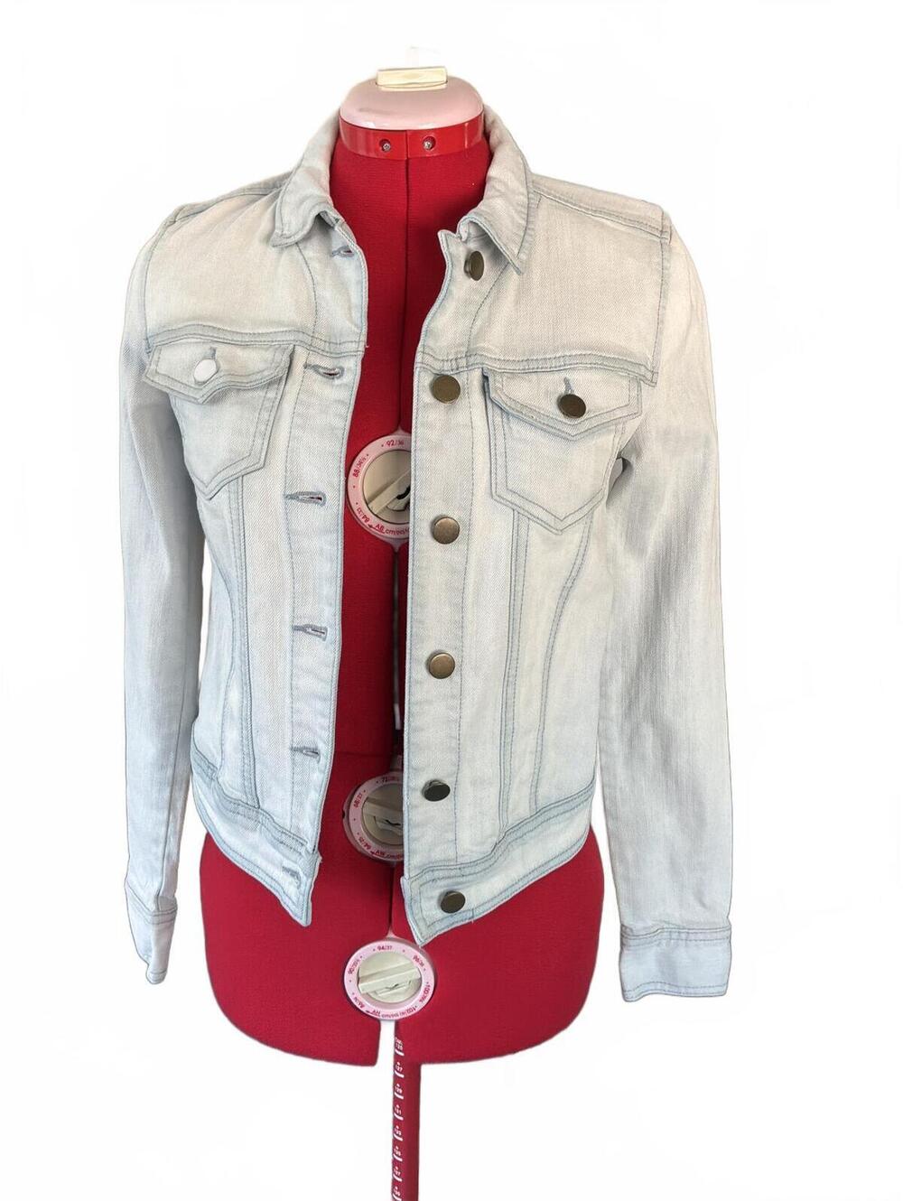 Light Wash Denim Jacket with Button Front